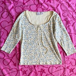2000s Y2K floral fairy cottage core top